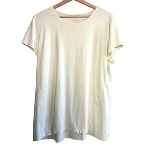 Pure Jill Fit Stretch Tee Yellow Green Short Sleeve Top Size Large